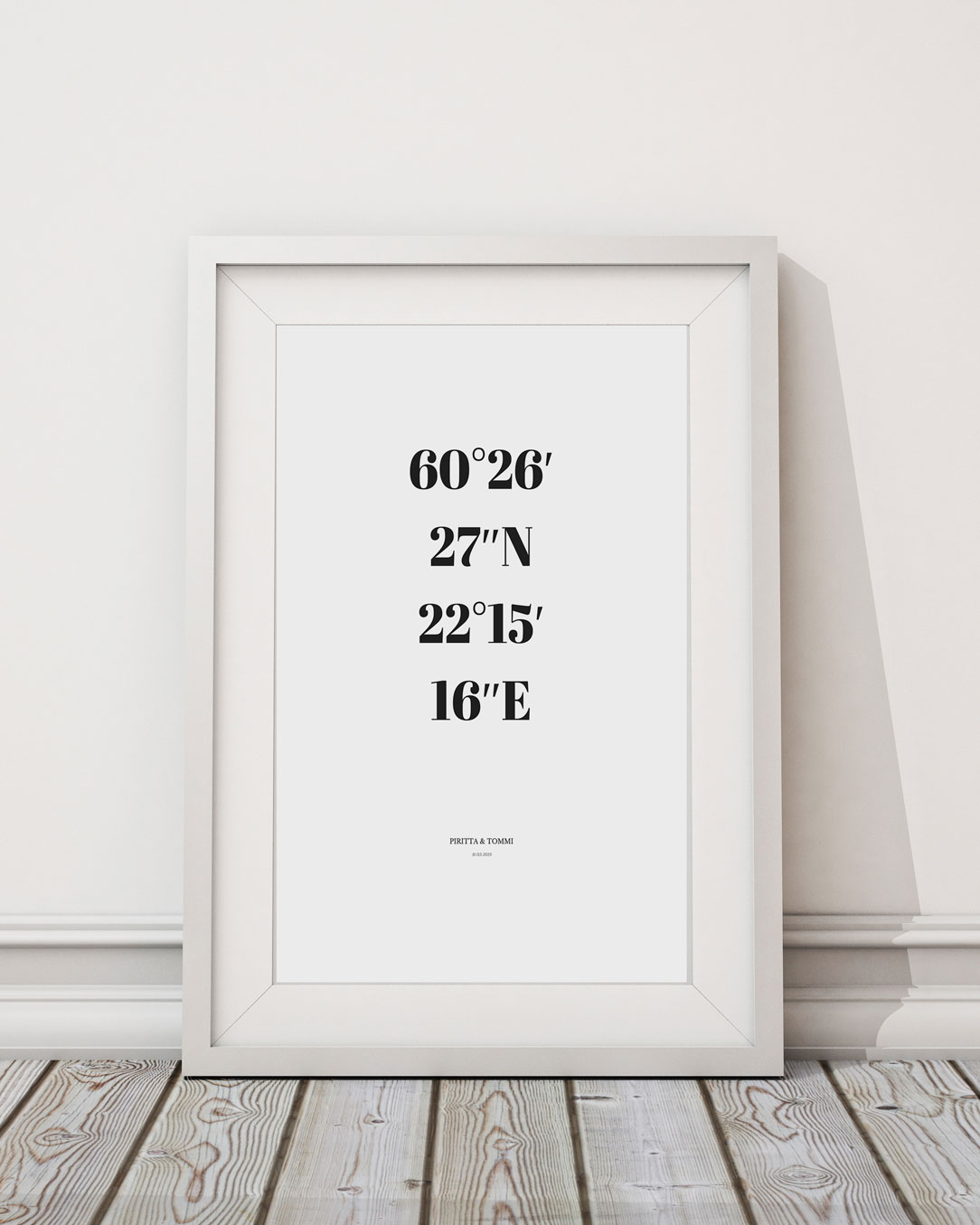 Personalisierte Koordinaten Poster A2 Geschenk Nordic Butik