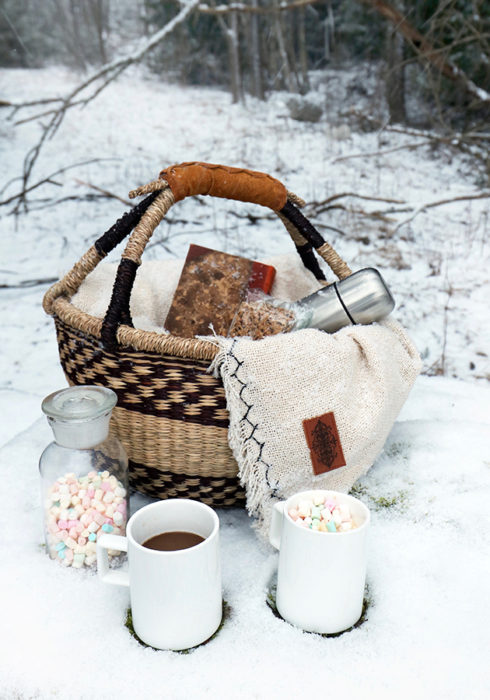 Nordische Winterpicknick im Schnee Nordische Winterpicknick im Schnee