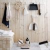 Hakenleiste aus Holz 7 Haken mit Reinigungszubehör Nordischer Stil Nordic Butik